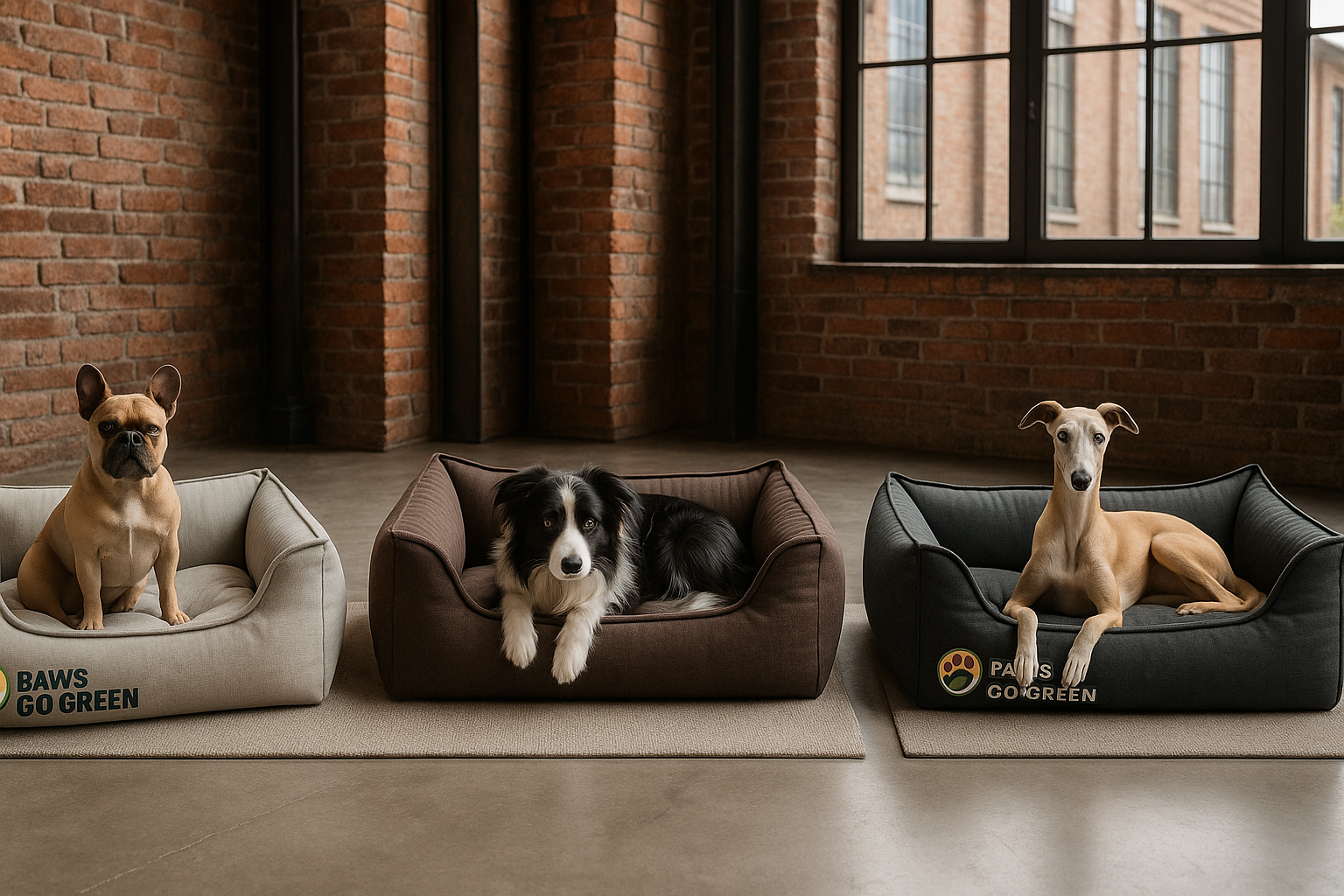 3 Hunde im Bett im Loft